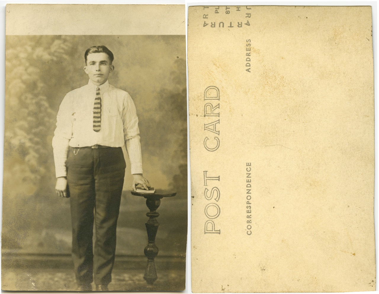 <b>Unknown-Young-Man-Standing-Postcard</b><br><i>Unknown-Young-Man-Standing-Postcard</i><br><i>Undated</i>
