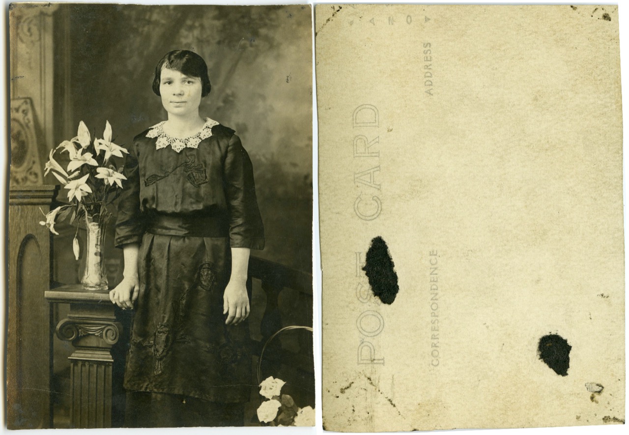 <b>Unknown-Young-Woman-Standing-Postcard</b><br><i>Unknown-Young-Woman-Standing-Postcard</i><br><i>Undated</i>